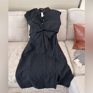 Old Navy Waist-Defined Twist-Front Midi Shirt Dress